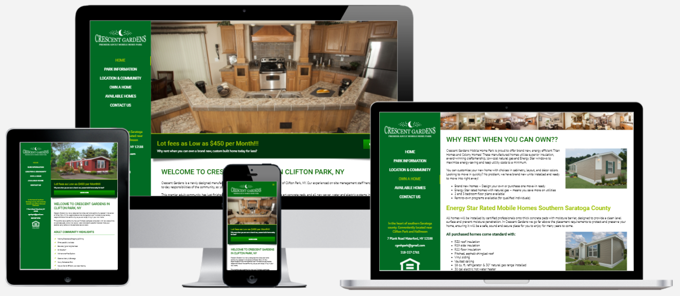 Mobile Home Website Design Albany, NY Capital District Digital