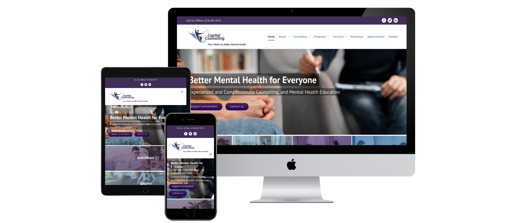 Capital Counseling Website Design Schenectady, NY